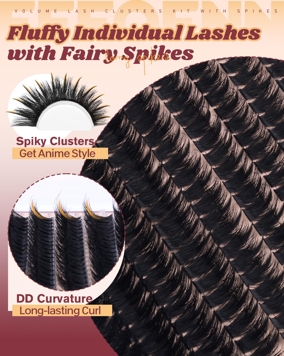 Eefofnn Manga Lash Clusters Kit gentle remover eases adhesive cleanup