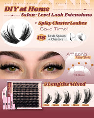 Eefofnn Manga Lash Clusters Kit lengths 12-20mm enable cat-eye or doll-eye adaptations