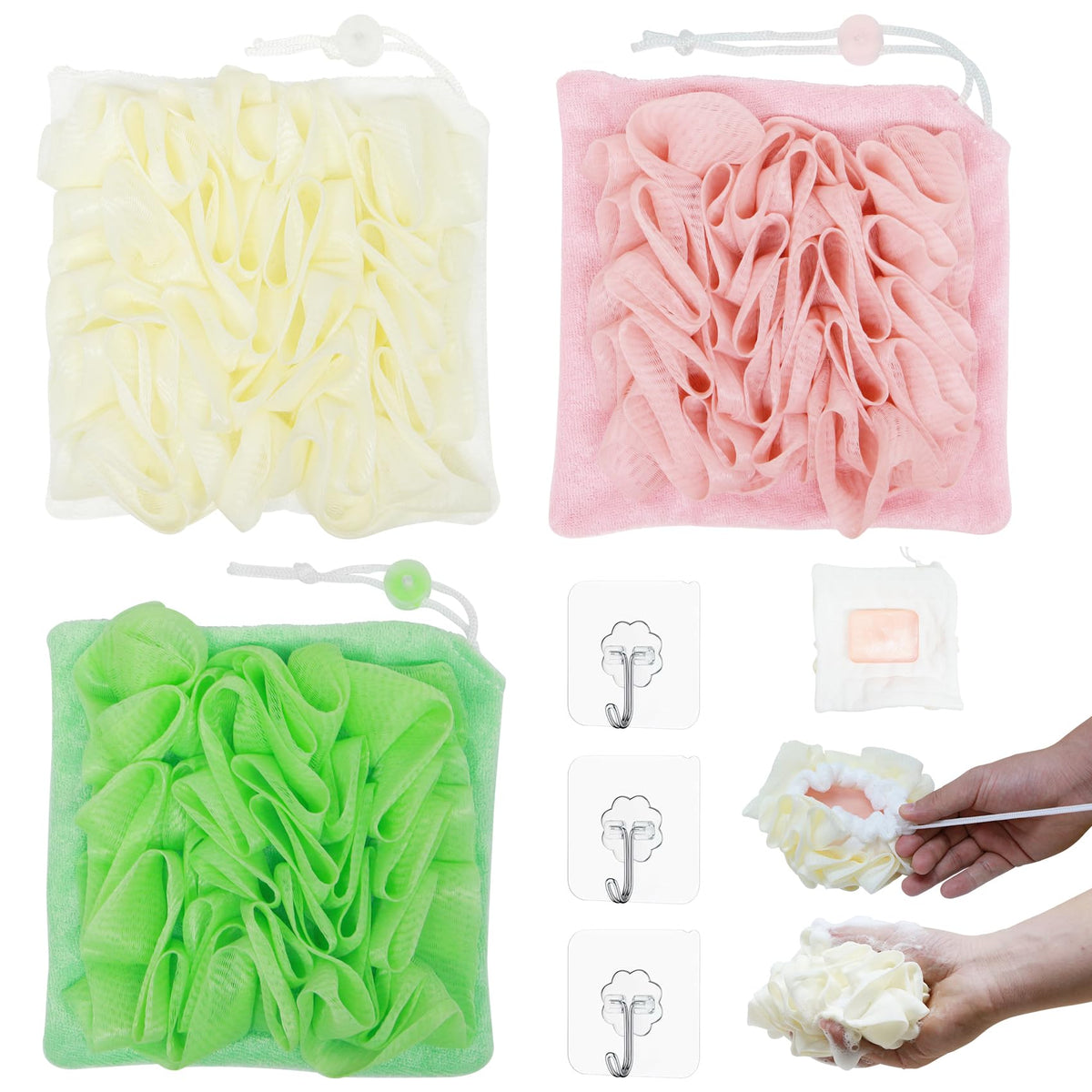 Eelexa 2025 3-pack main view shows dual-action soap holder and exfoliation benefits.
