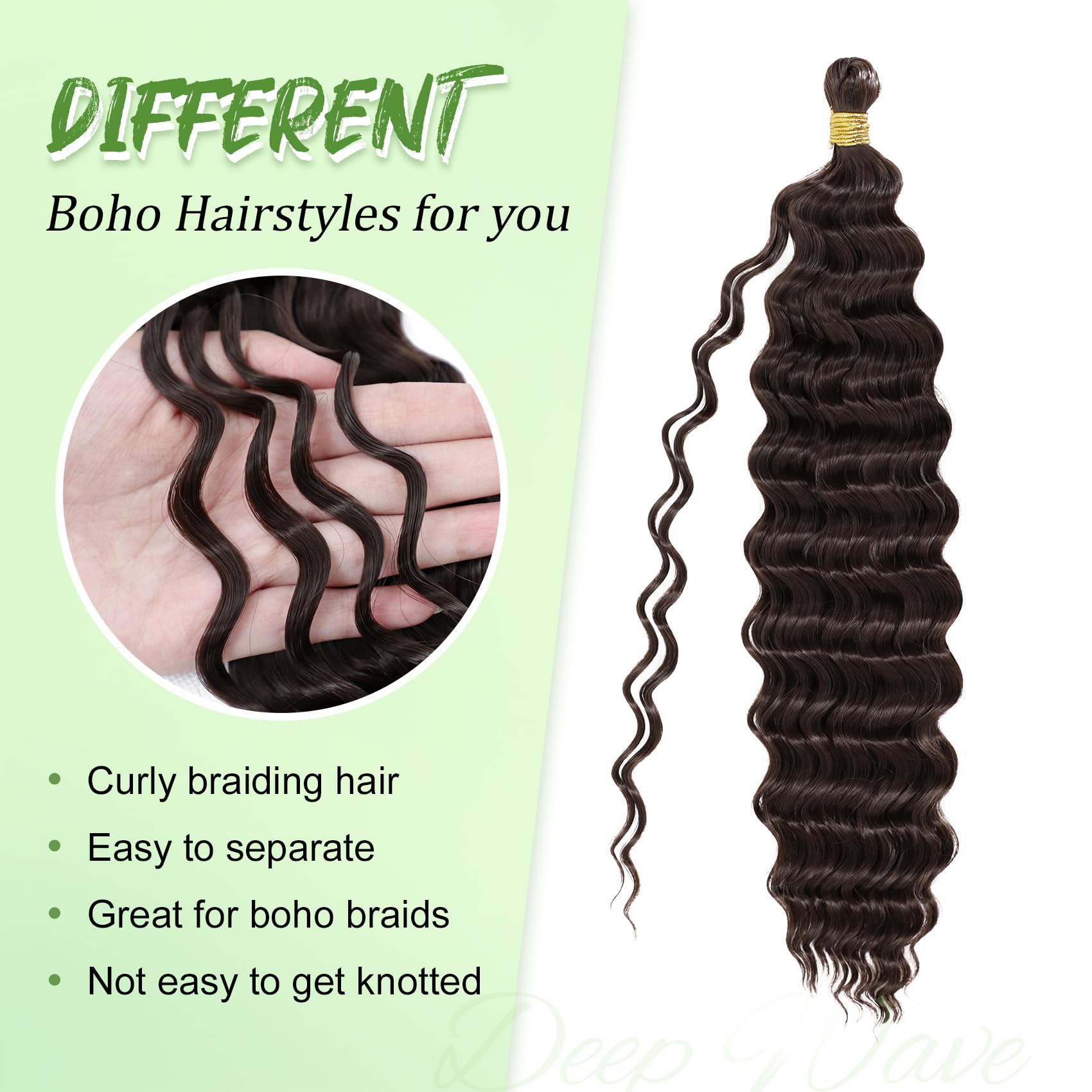 EERYA deep wave braiding hair texture suitable for versatile styles.