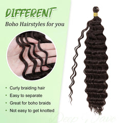 EERYA deep wave braiding hair texture suitable for versatile styles.