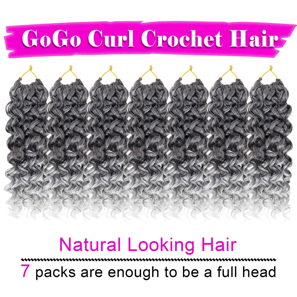 EERYA GOGO CURL 10in TGRAY closeup highlights soft, lightweight fiber.
