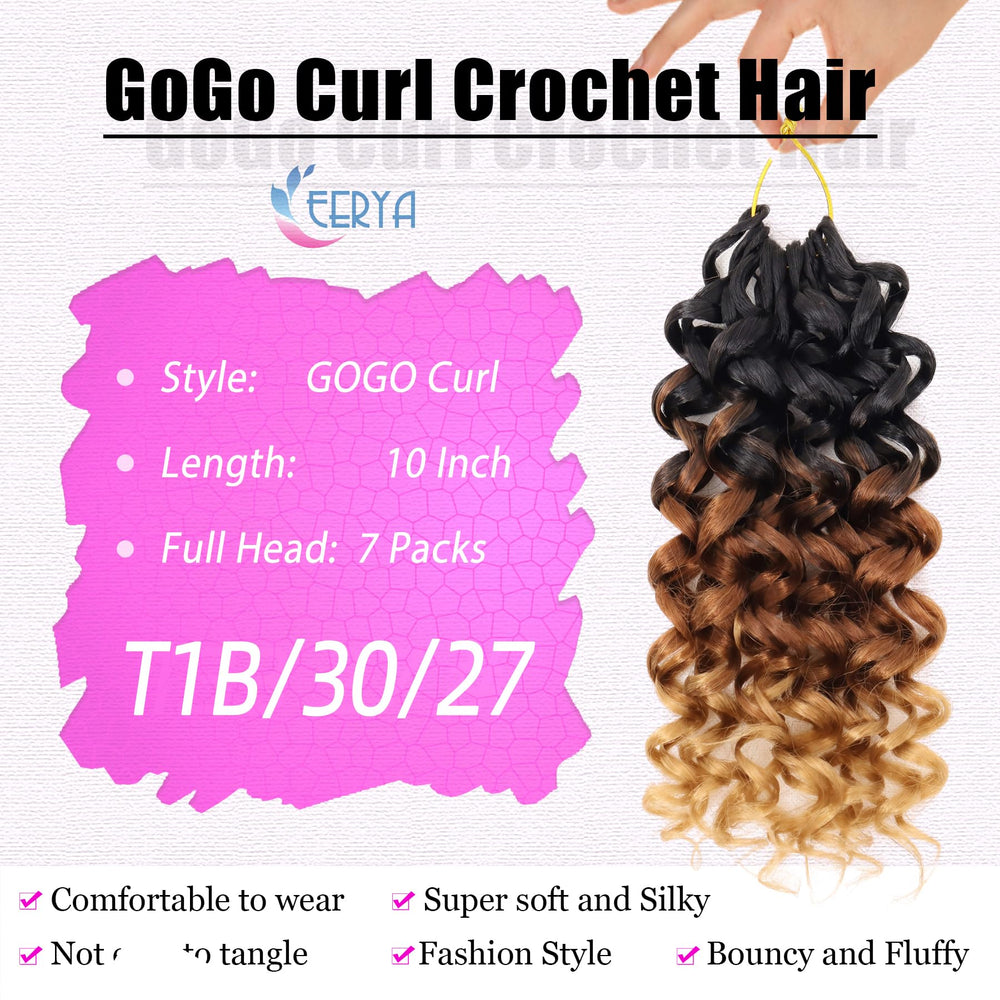 EERYA GOGO Curl 7-pack packaging highlights beginner-friendly crochet kit