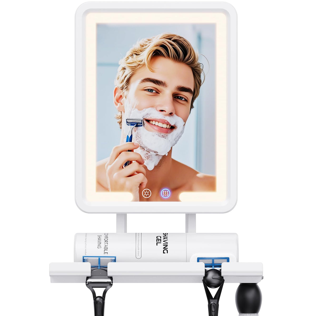 eeuuty heated shower mirror anti-fog for fog-free shaving