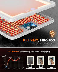 eeuuty shower mirror 360° rotation for perfect shaving angle