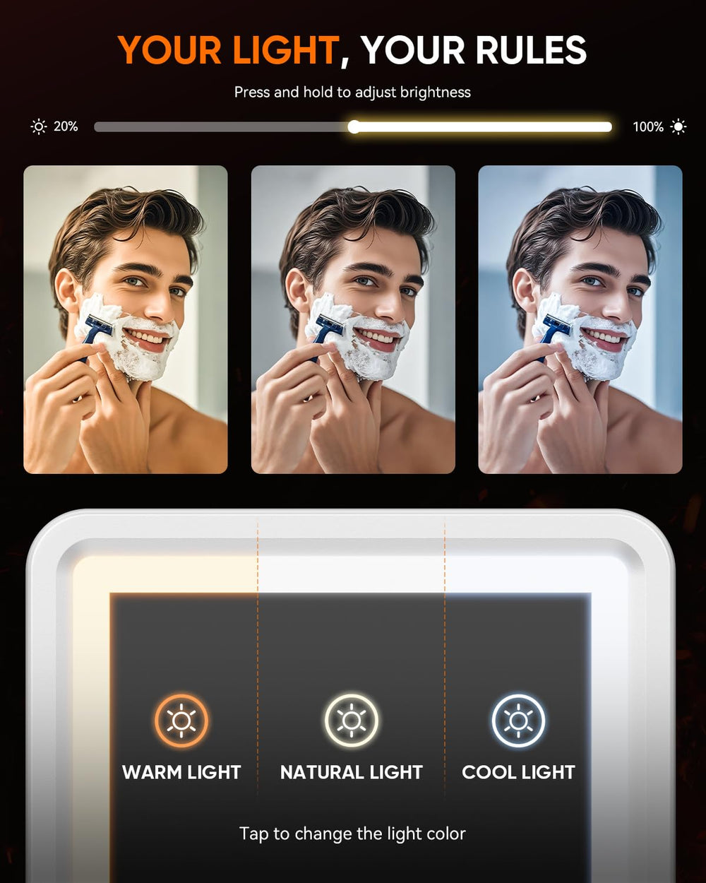 eeuuty mirror 5000mAh battery lasts weeks between charges