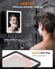 eeuuty shower mirror with razor holder keeps grooming tools within reach