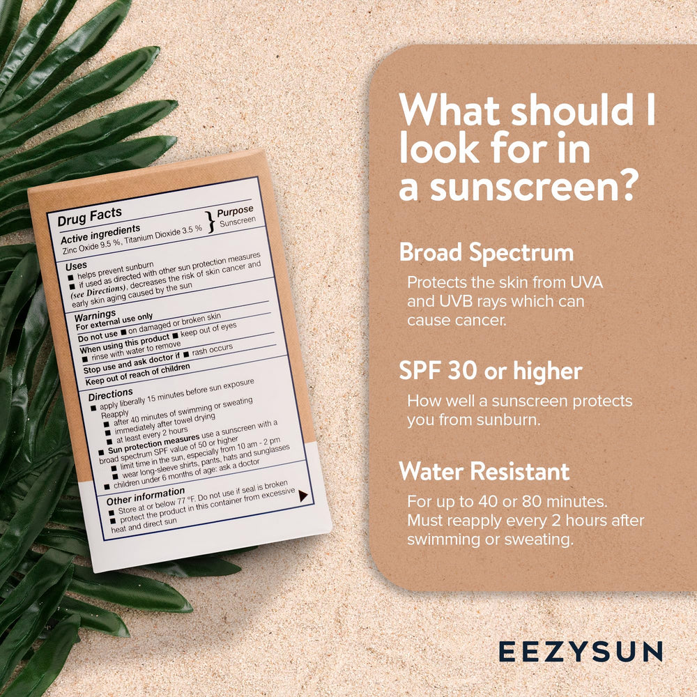EEZYSUN aloe vera hydration shown in mini packets for moisturized skin