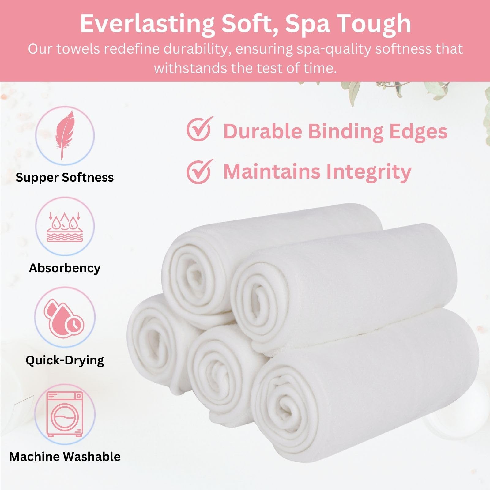 Efforest towels retain heat evenly for warm, soothing facial treatments.