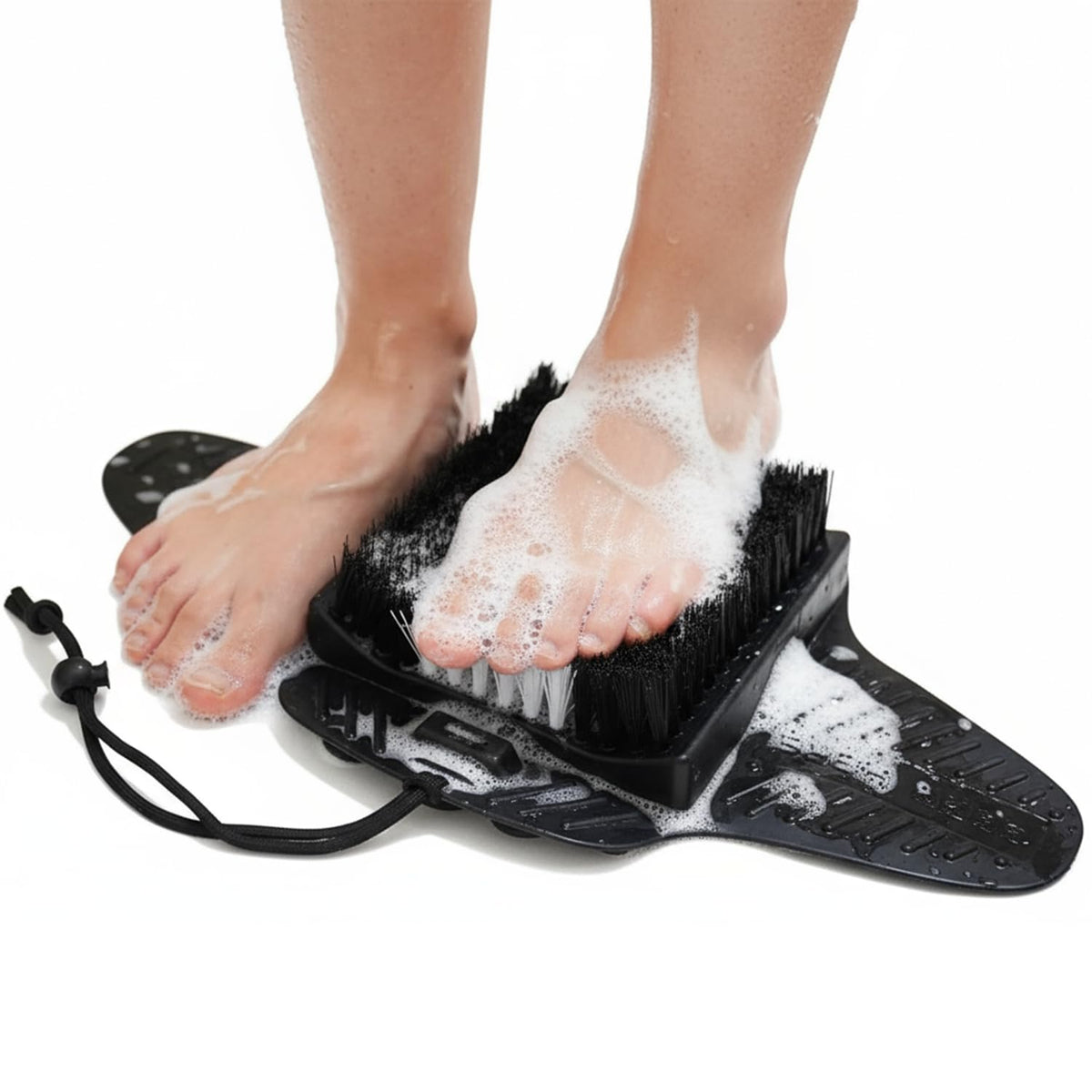 Efforest pumice-stone foot scrubber mat close-up for smoother skin in the shower