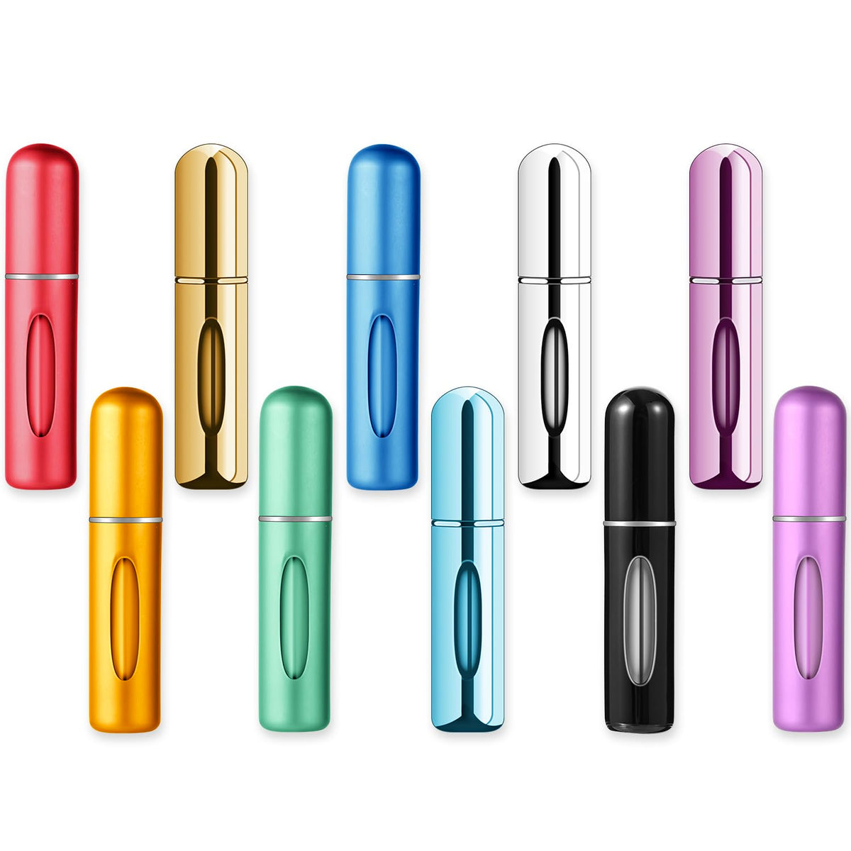 Egashow glossy black perfume atomizer bottle for travel touch-ups
