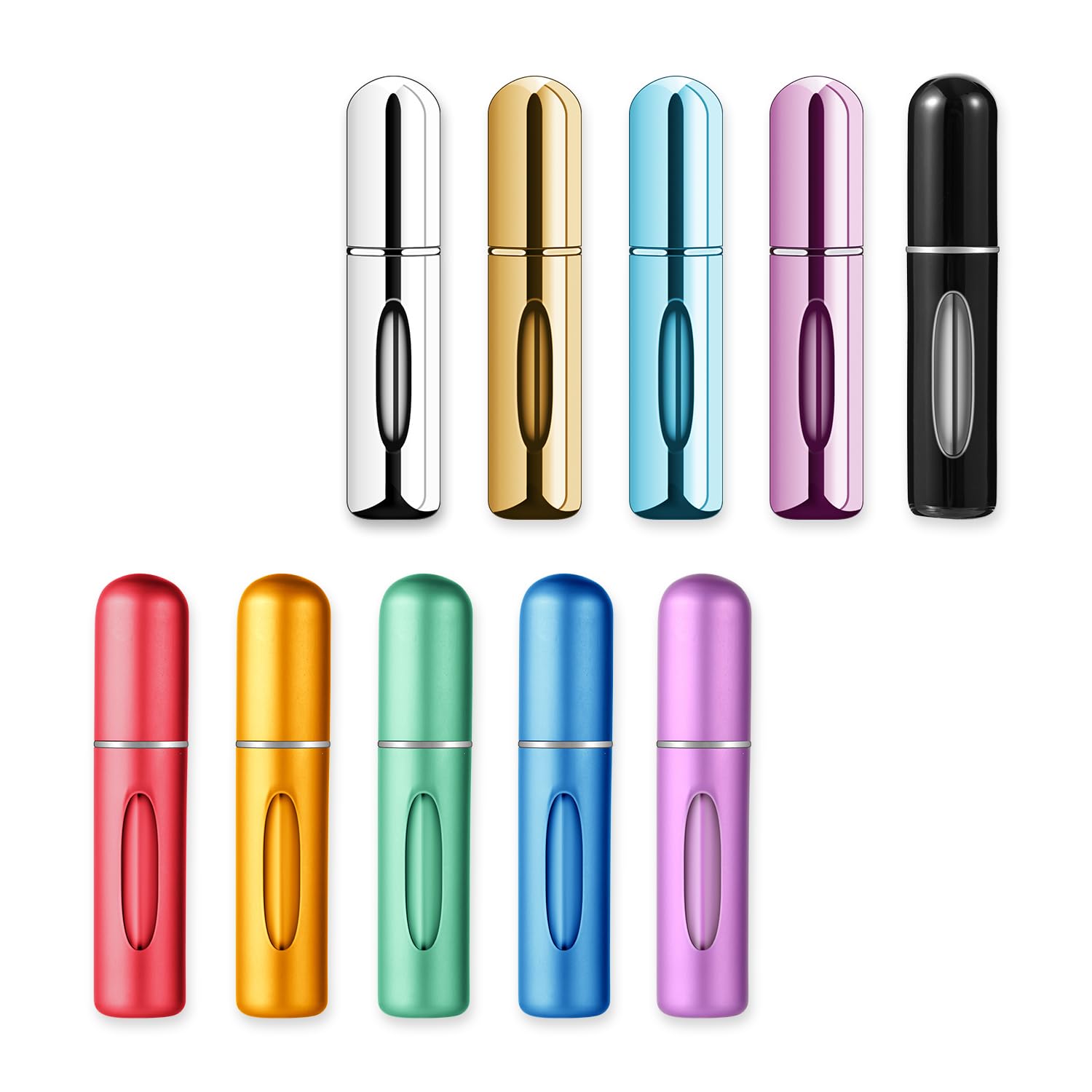 Egashow glossy gold perfume atomizer bottle compact travel spritz
