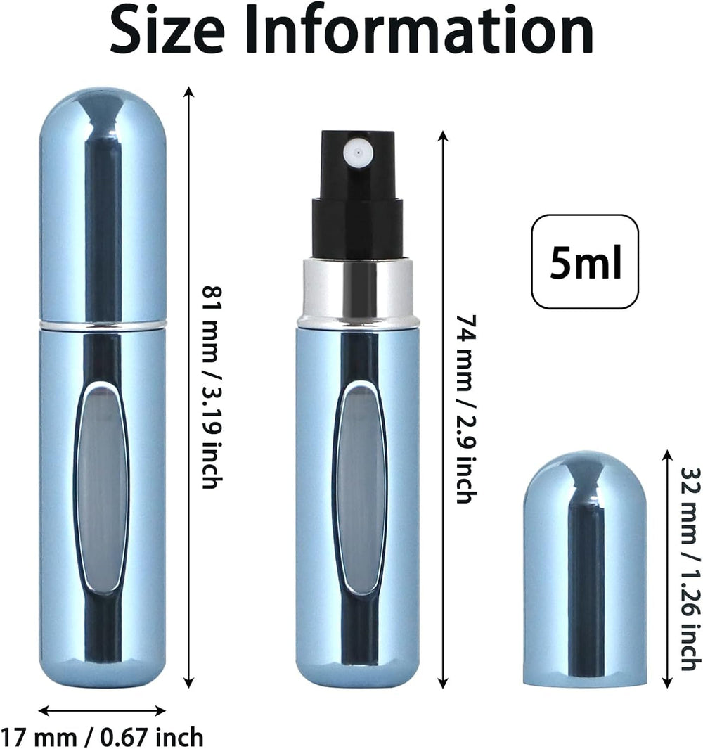 Egashow glossy silver perfume atomizer bottle portable for purse and travel