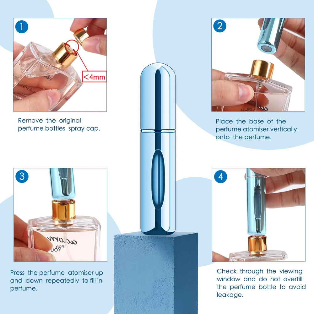 Egashow matte royal blue perfume atomizer bottle ideal for organizing fragrances