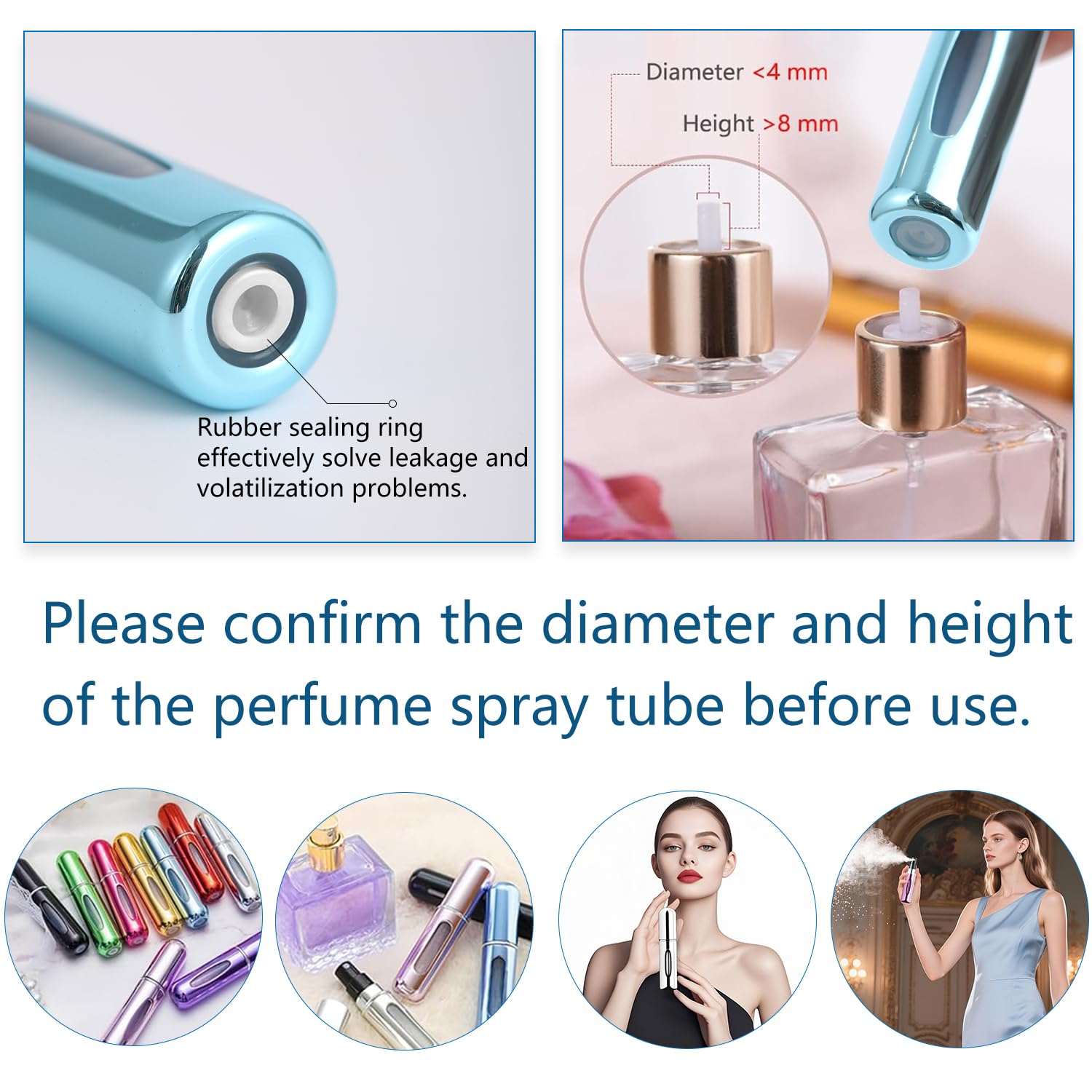 Egashow matte yellow perfume atomizer bottle lightweight on-the-go spritz