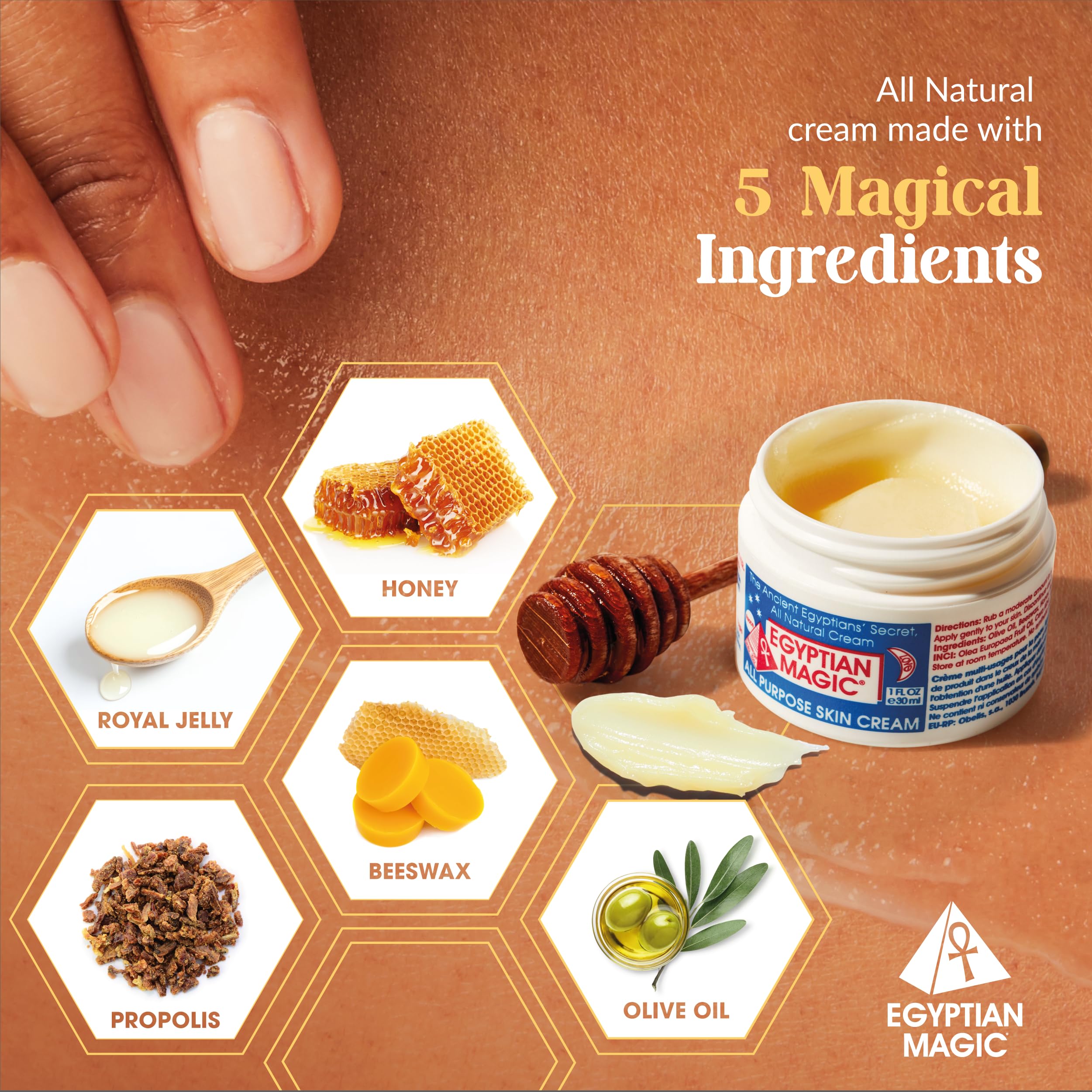 Egyptian Magic eczema care close-up shows soothing relief for sensitive skin.