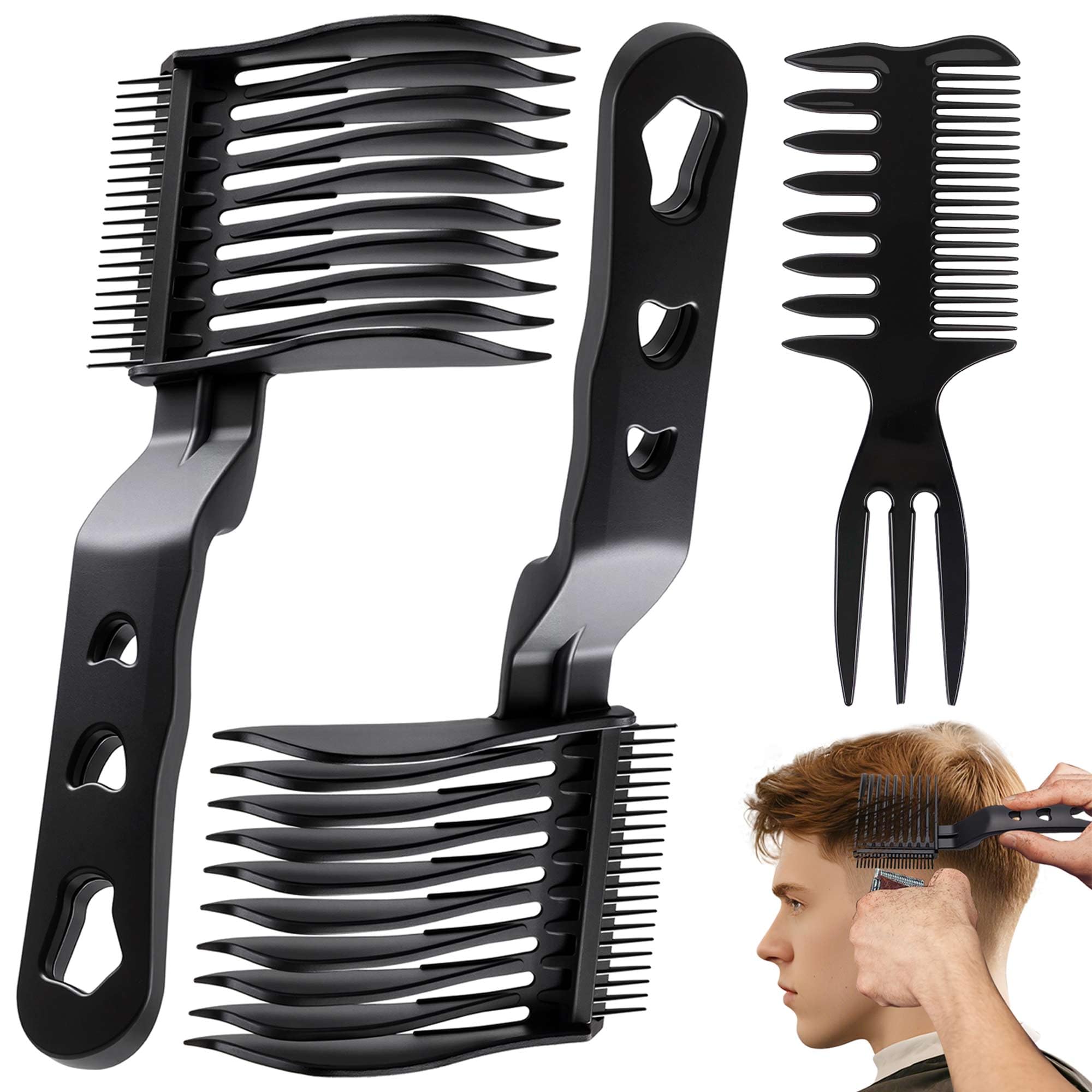 EHBELIF Blend Friend Fade Comb Set front view shows ergonomic grip for comfortable at-home fades.