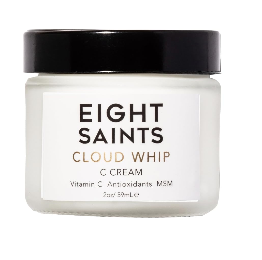 Eight Saints Cloud Whip jar closeup, a Vitamin C moisturizer for daily hydration and brightness.