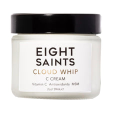 Eight Saints Cloud Whip jar closeup, a Vitamin C moisturizer for daily hydration and brightness.