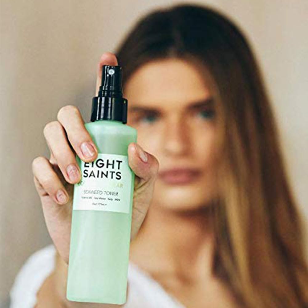 Eight Saints Coast is Clear toner application pump shows quick, refreshing touch for clean skin.