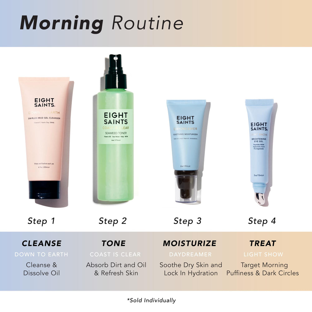 Eight Saints cruelty-free fragrance-free formula respects sensitive under-eye skin.