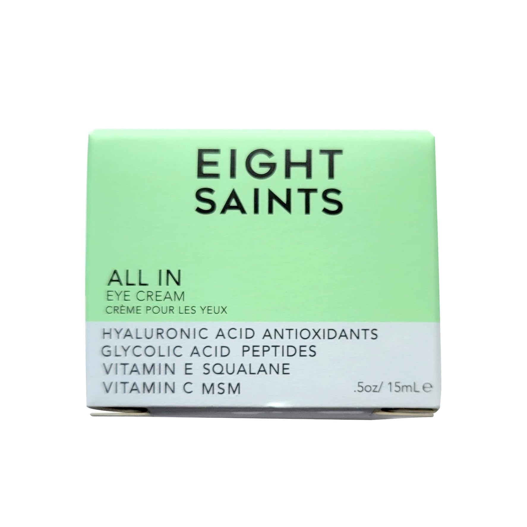 Fragrance-free and cruelty-free Eight Saints eye cream bottle