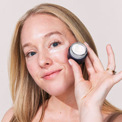 Eight Saints eye cream texture swatch reveals lightweight, transparent formula.