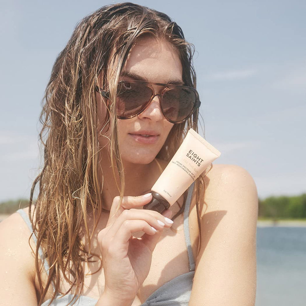 Eight Saints hyaluronic acid, squalane, and vitamin E ingredients featured in the formula for hydration.