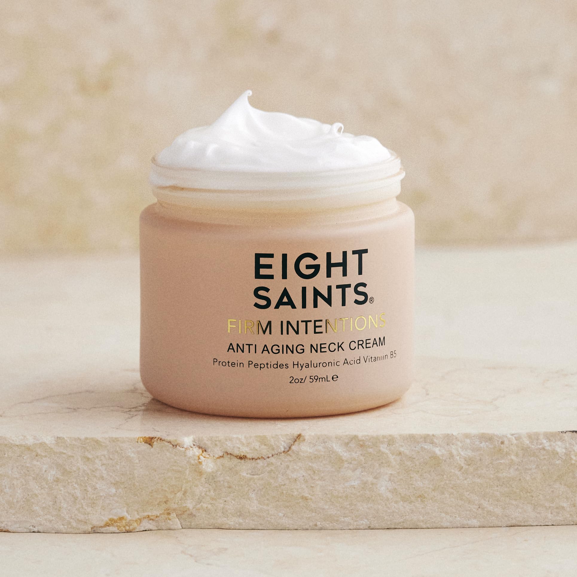 Eight Saints natural ingredients peptides B5 hyaluronic acid bottle emphasizes hydration and elasticity support