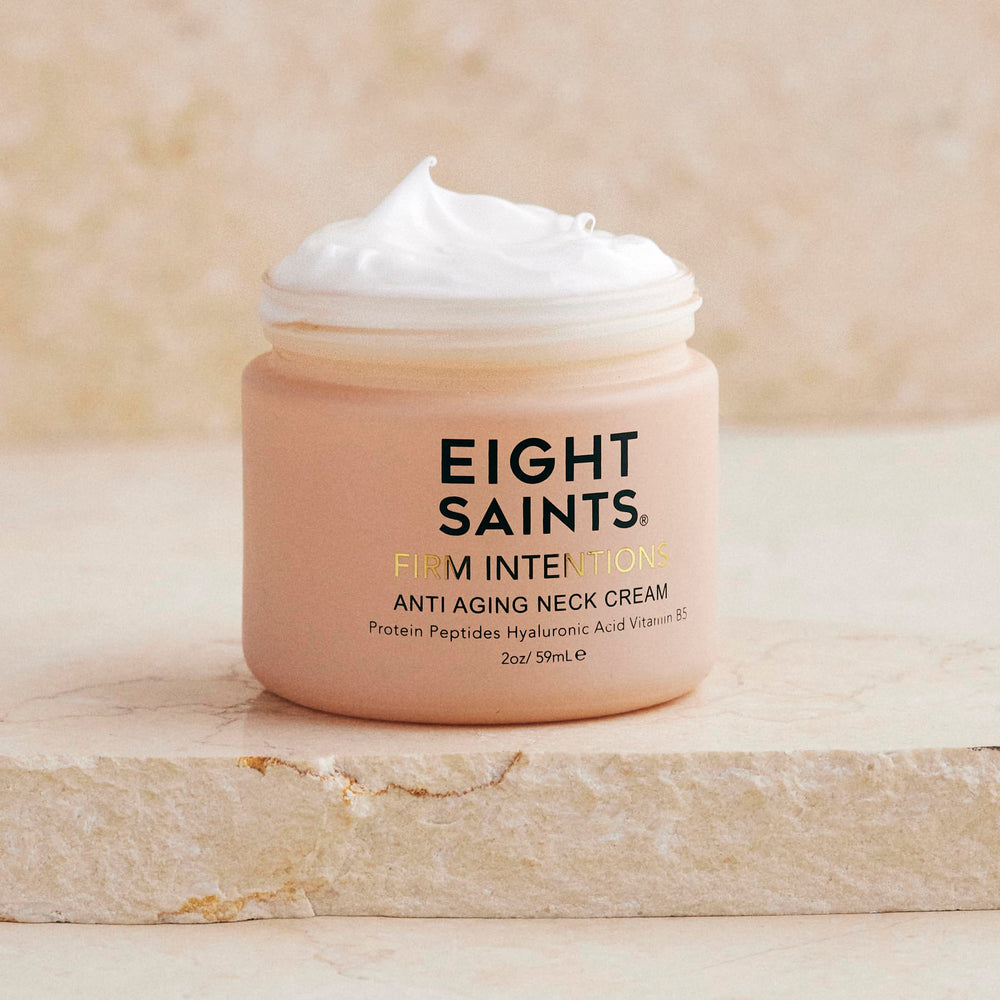 Eight Saints natural ingredients peptides B5 hyaluronic acid bottle emphasizes hydration and elasticity support