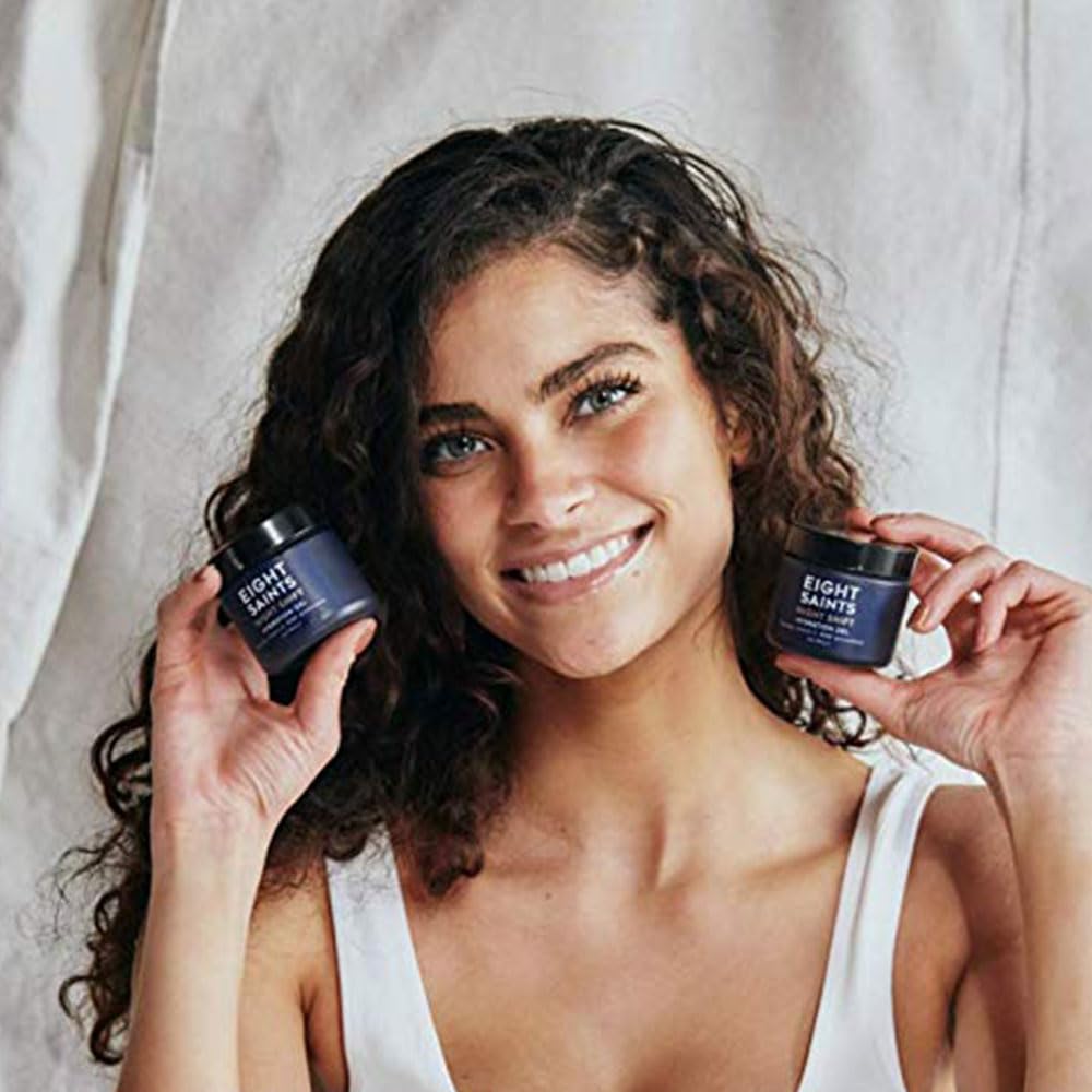 Eight Saints Night Shift packaging shot emphasizes cruelty-free and fragrance-free formulation.