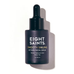 Eight Saints retinol serum bottle offers fragrance-free hydration and firming potential.