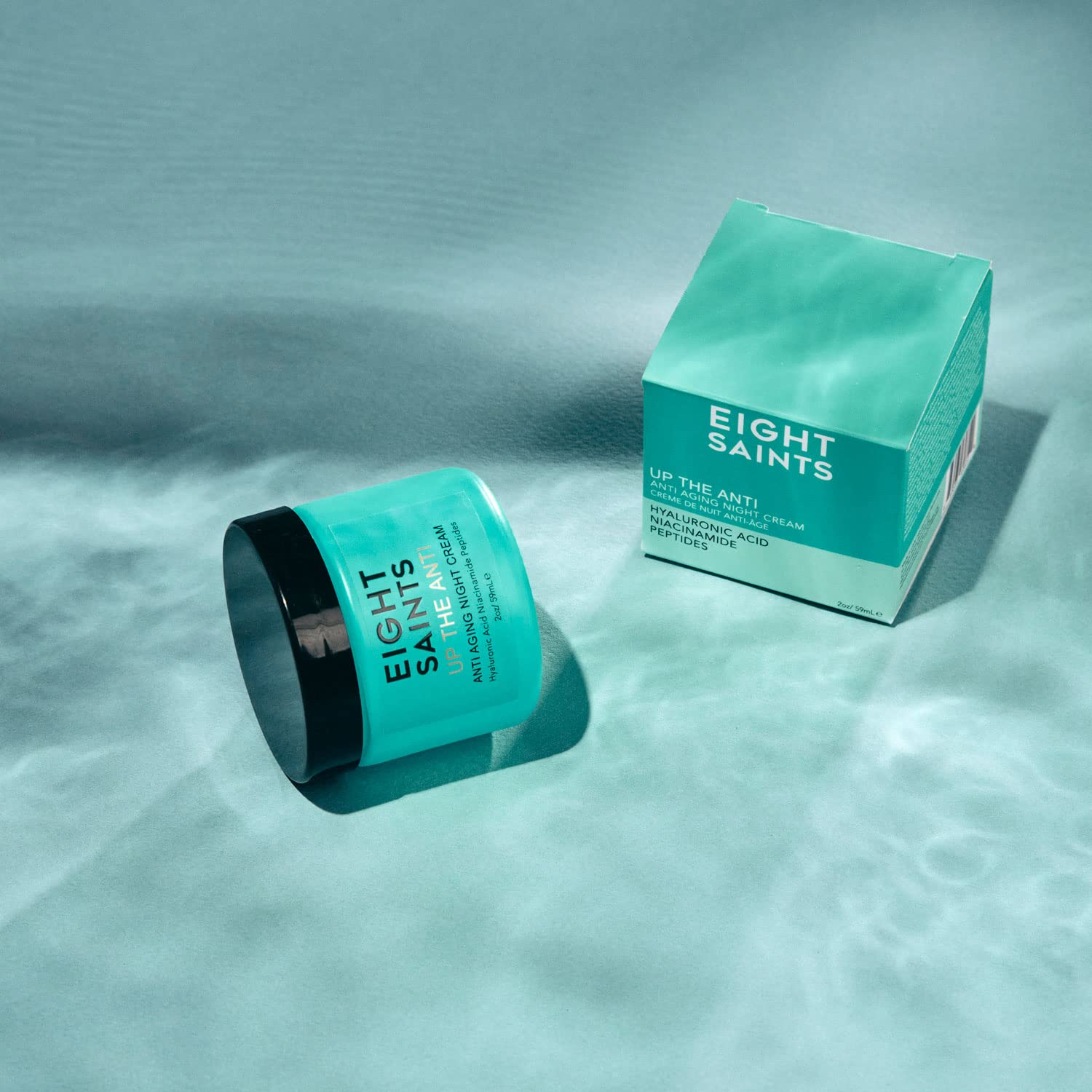 Eight Saints Up the Anti Night Cream ingredients Niacinamide Hyaluronic Acid listed for hydration