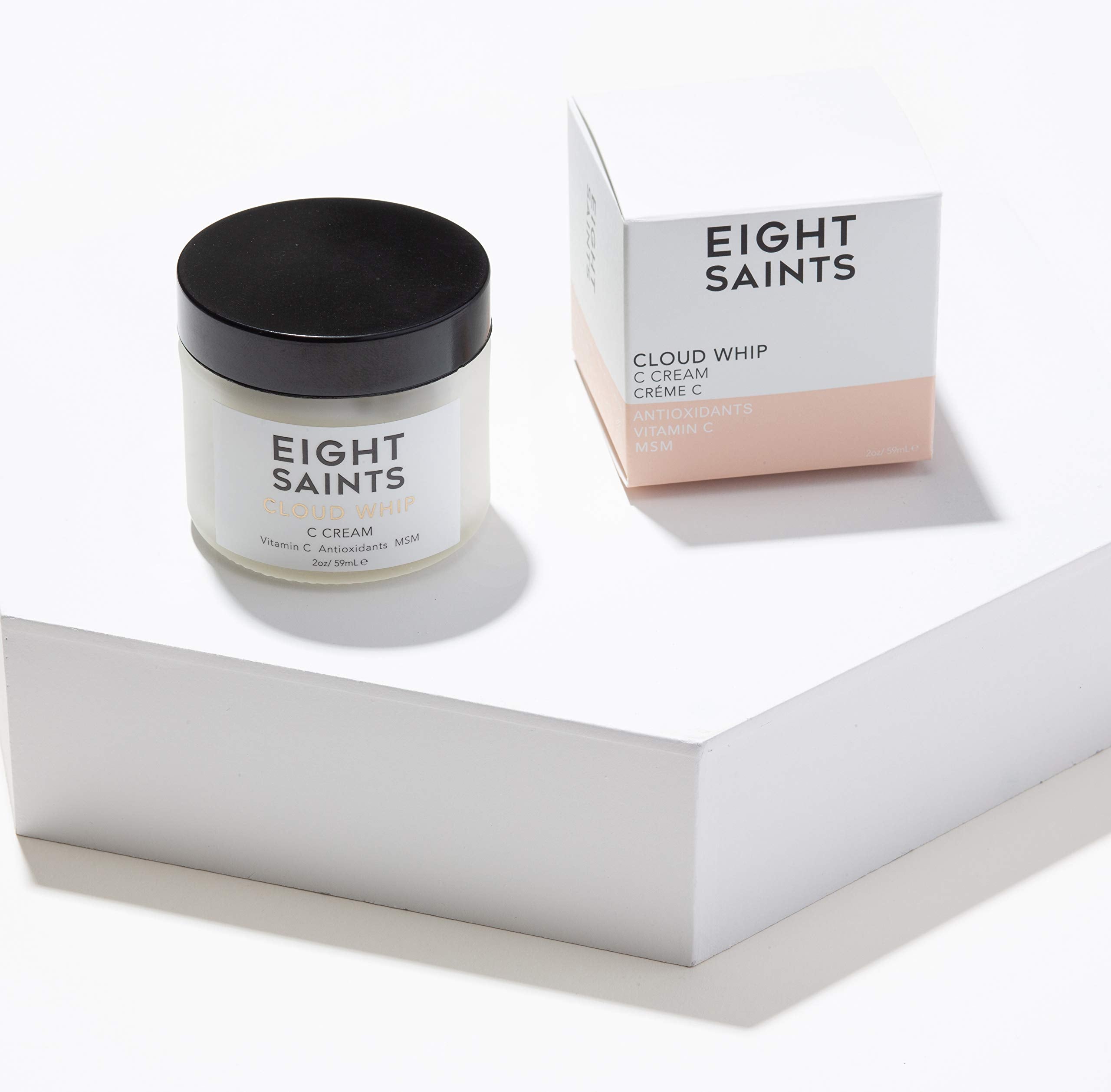 Eight Saints Vitamin C moisturizer ingredient list highlights Vitamin C for brightening.