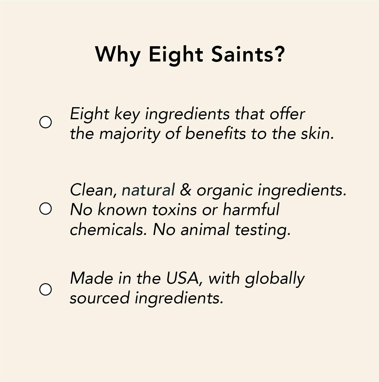 Eight Saints Wonder-fill eye cream fragrance-free label highlights gentle formulation