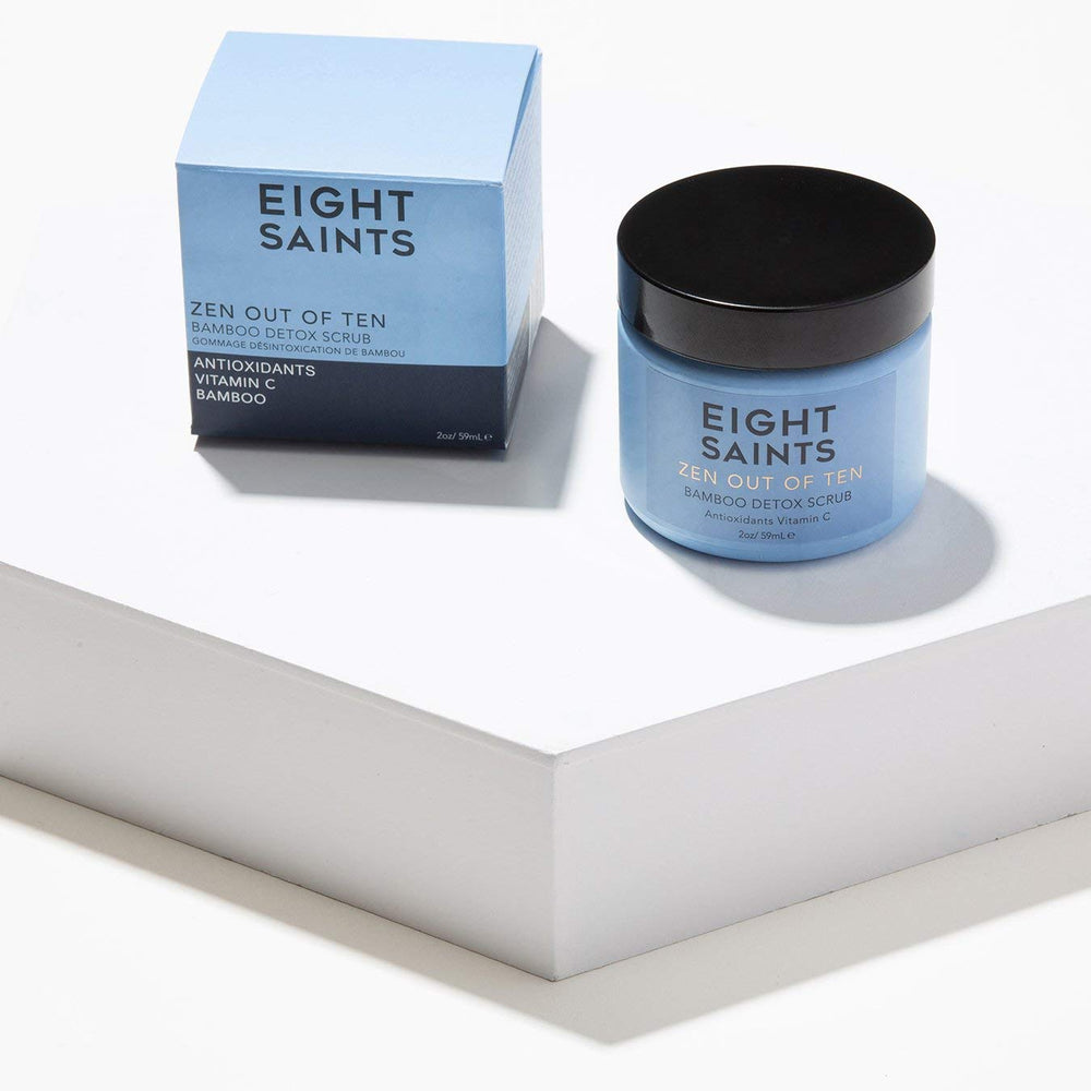 Eight Saints Zen Out bamboo fibers texture highlighting gentle polish for smooth pores