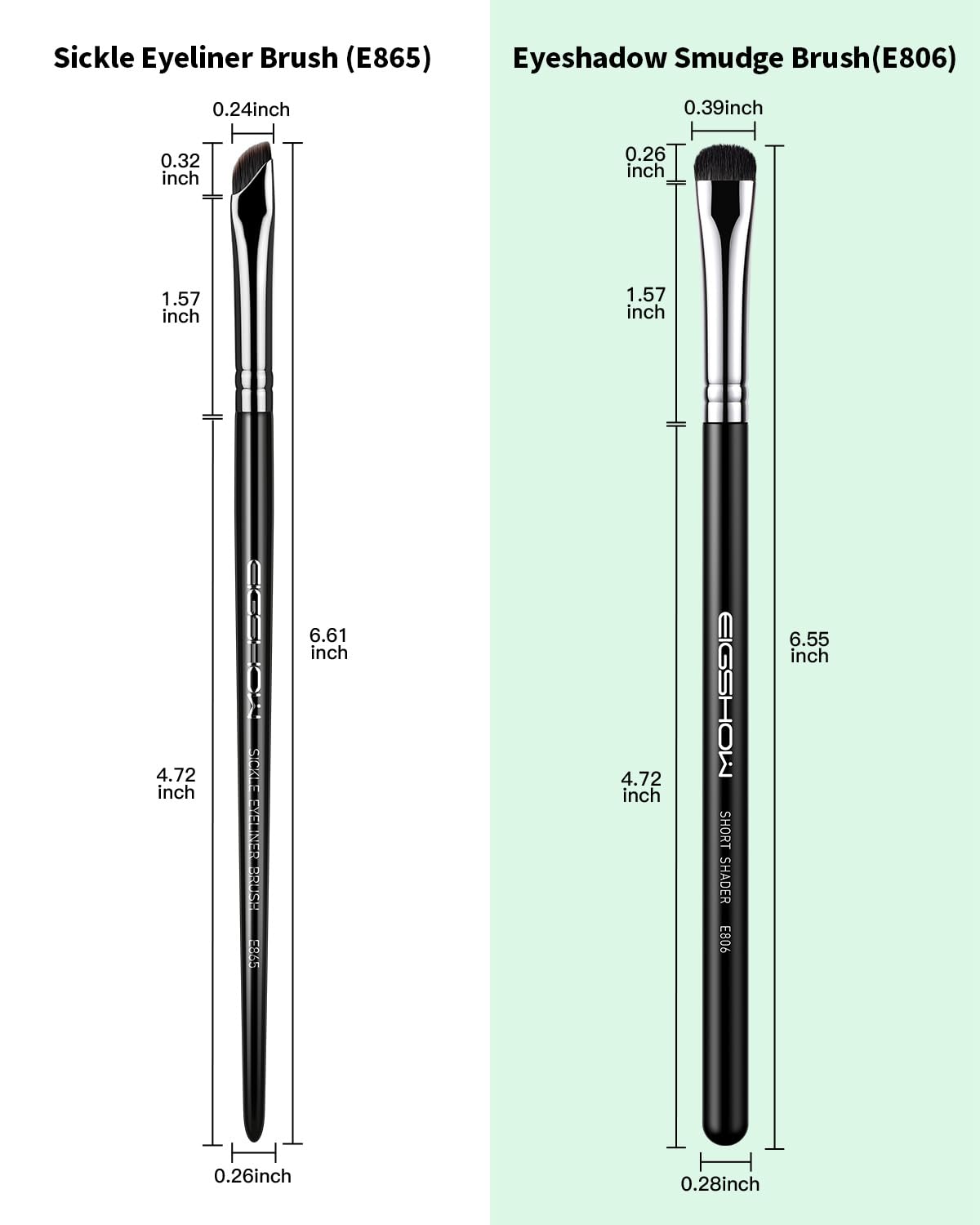 EIGSHOW Eyeliner Brush angle-tip view emphasizes sharp lines along the lash line.