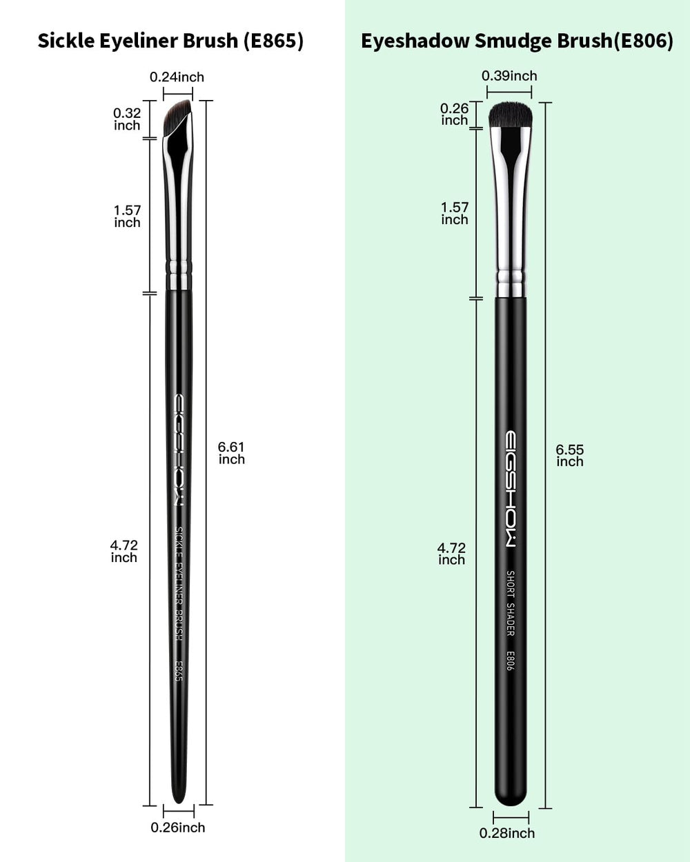 EIGSHOW Eyeliner Brush angle-tip view emphasizes sharp lines along the lash line.