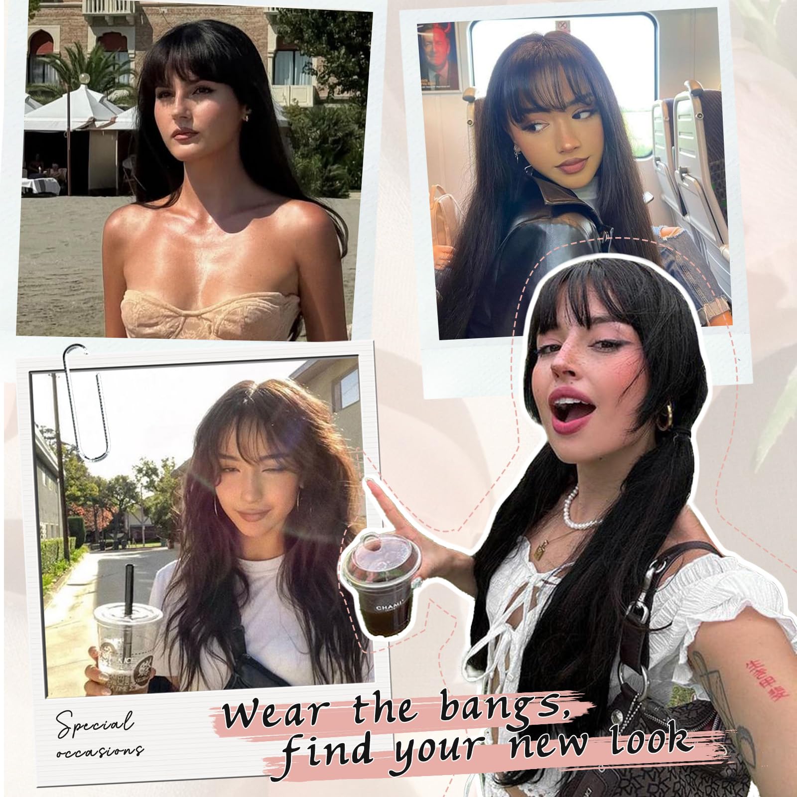 EINAEY clip in bangs color-match options for natural blend