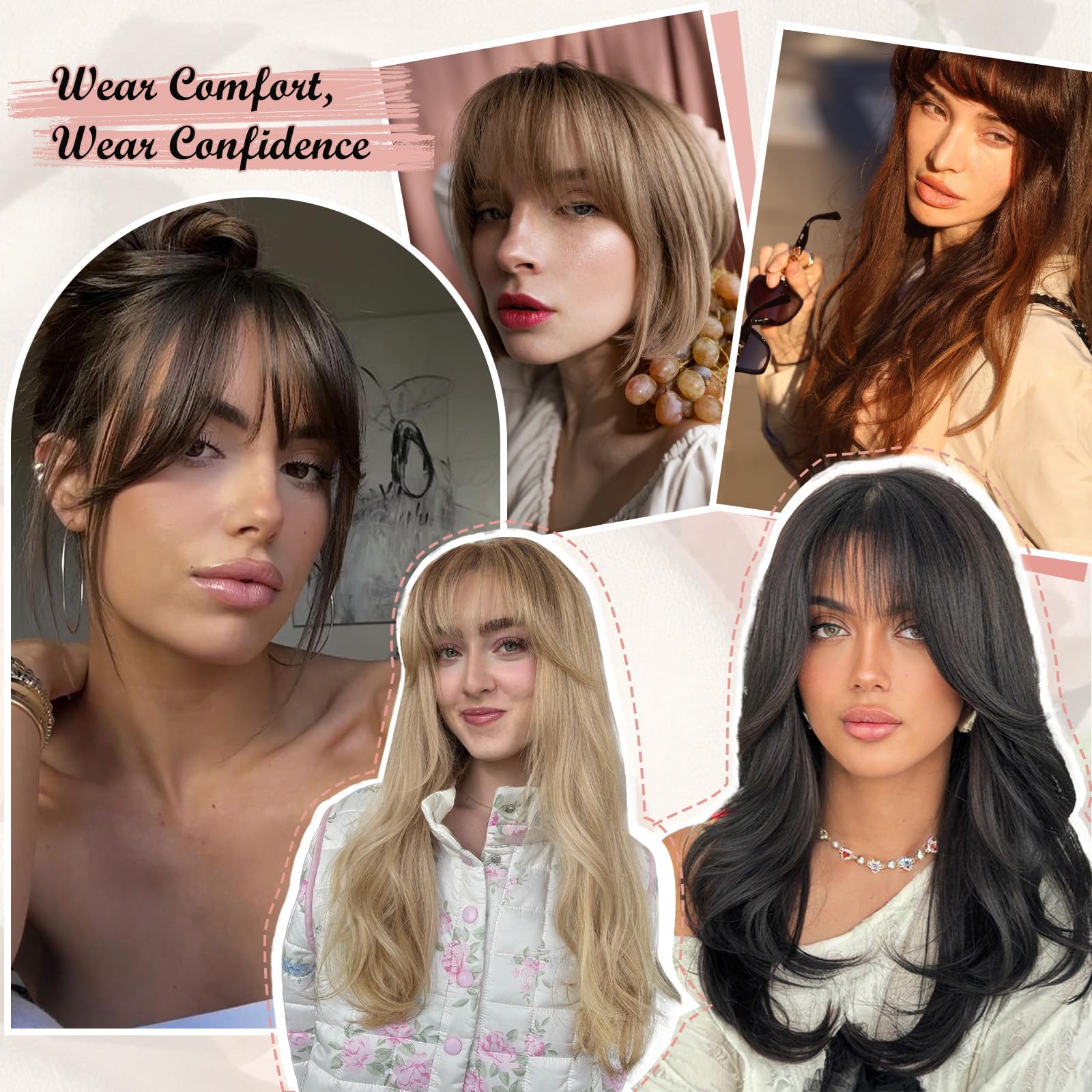 EINAEY clip in bangs curved temples styling options