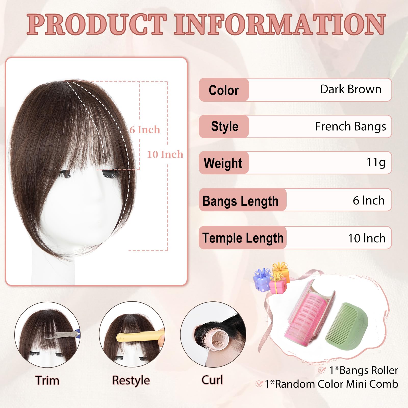 EINAEY clip in bangs texture closeup highlights authentic feel and softness