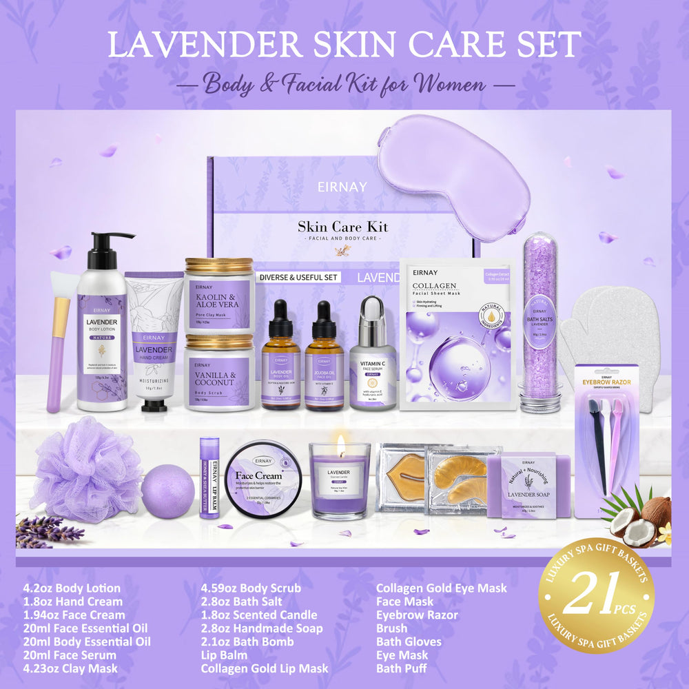 EIRNAY body care trio with lotion, hand cream, and scrub for daily moisture