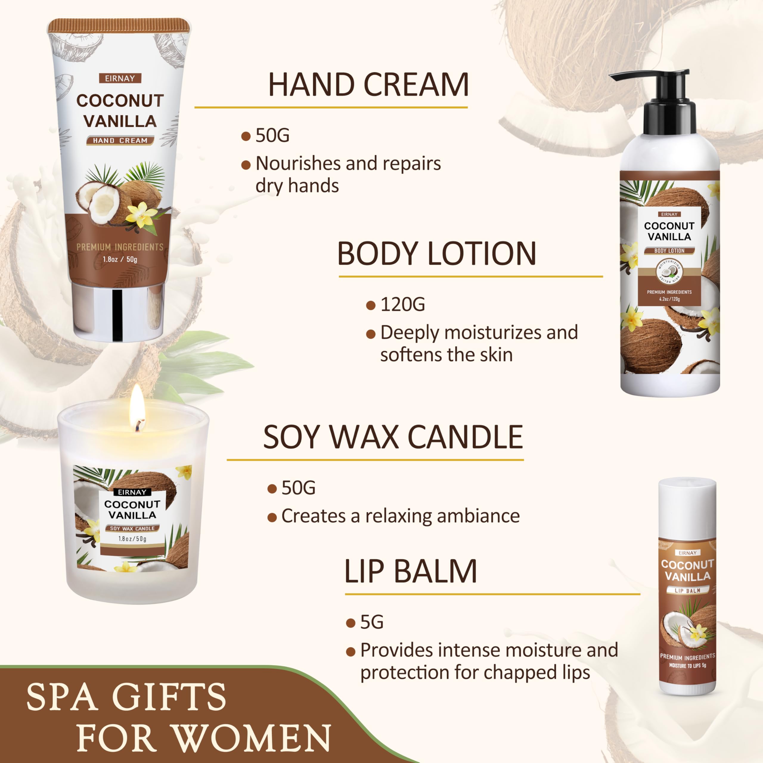 EIRNAY Coconut Vanilla Scrub for gentle exfoliation
