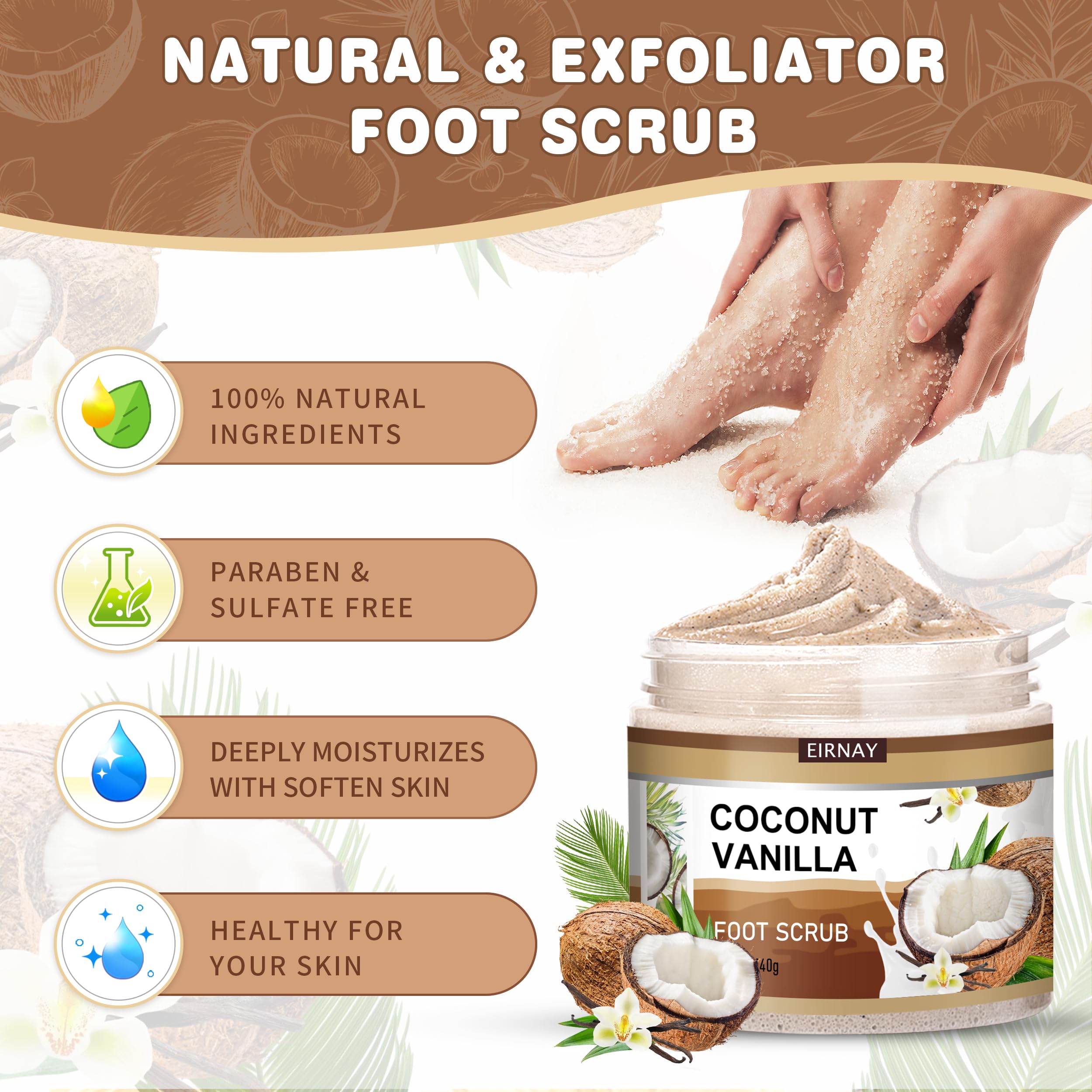 EIRNAY Foot File with coarse and fine sides removes calluses effectively.
