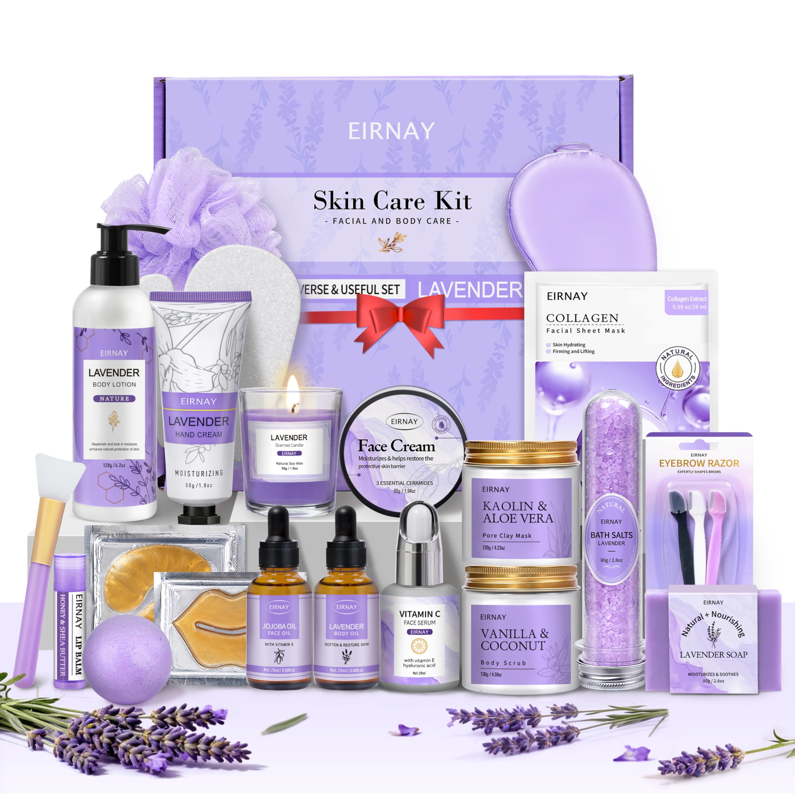 EIRNAY lavender spa gift basket offering a relaxing self-care experience