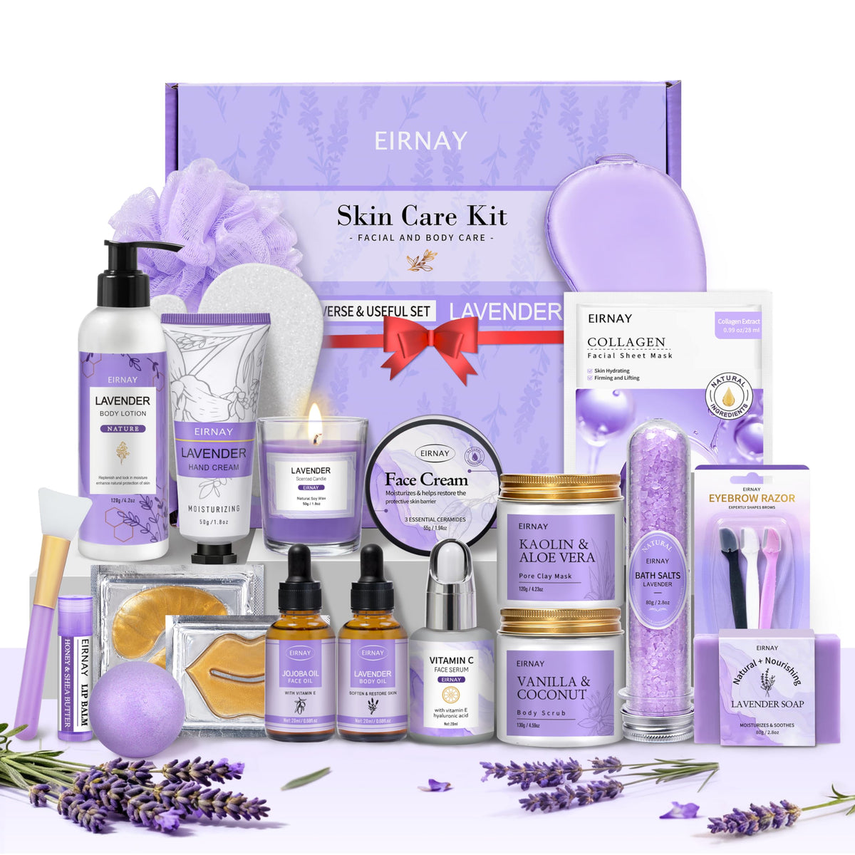 EIRNAY lavender spa gift basket offering a relaxing self-care experience