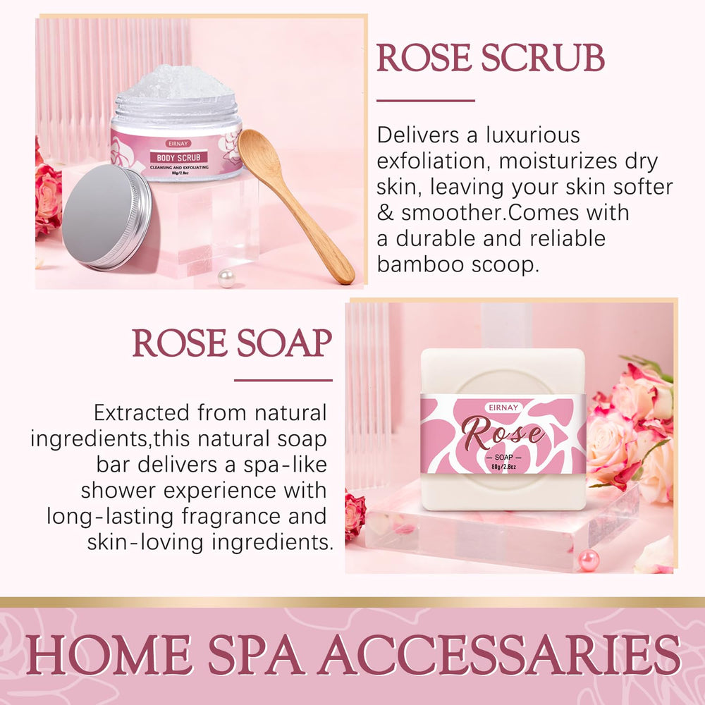 EIRNAY rose scented soy candle adds relaxing ambiance