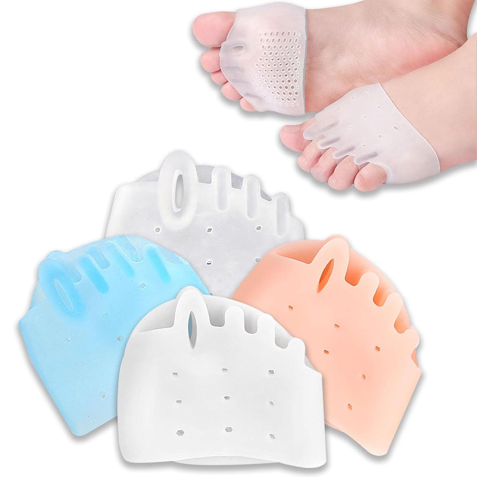 EJV silicone toe separators between toes provide improved alignment and daily comfort.
