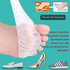 EJV silicone toe separators with ventilation holes keep feet cool and dry in hot weather.