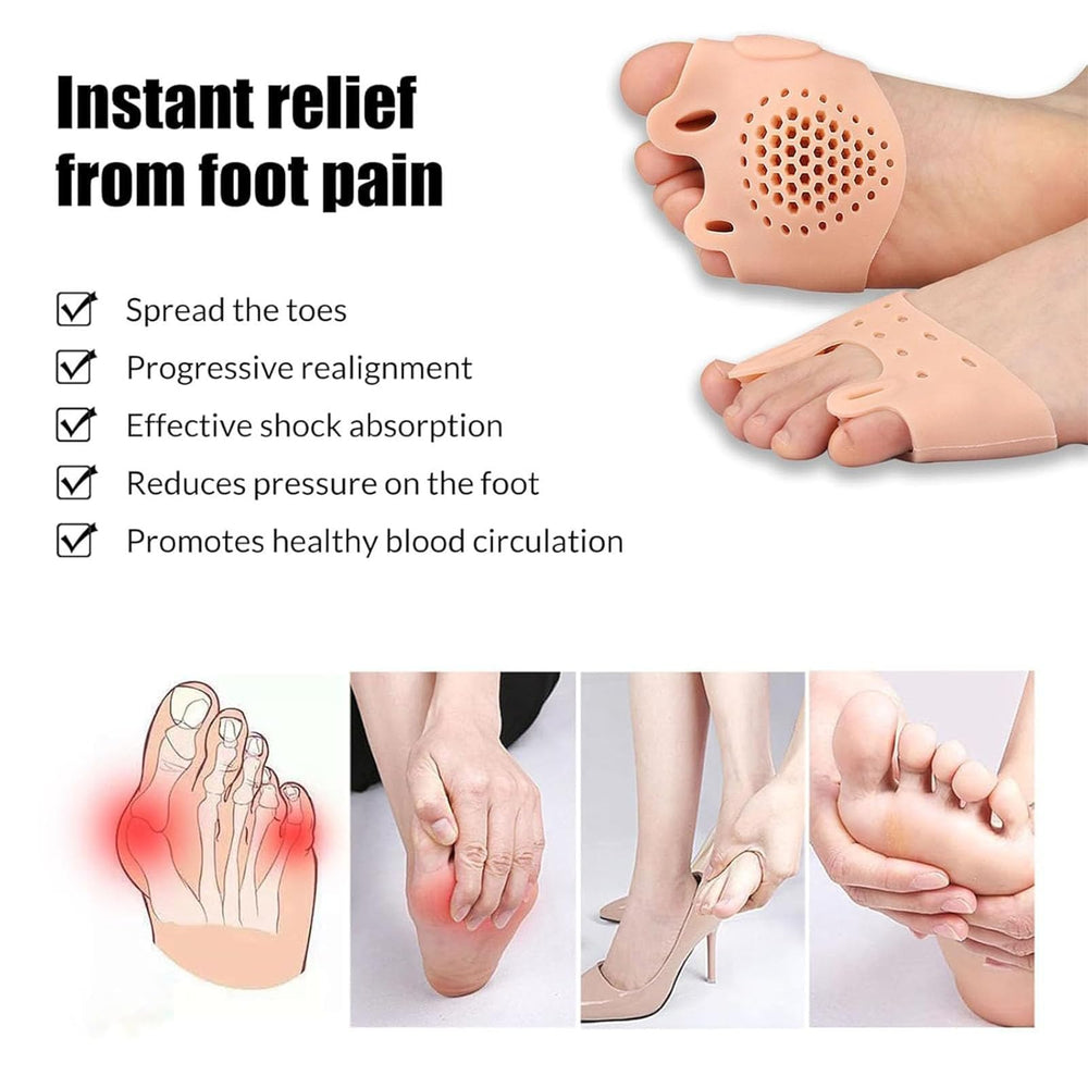 EJV silicone toe separators show ergonomic design for secure wear during yoga or workouts.